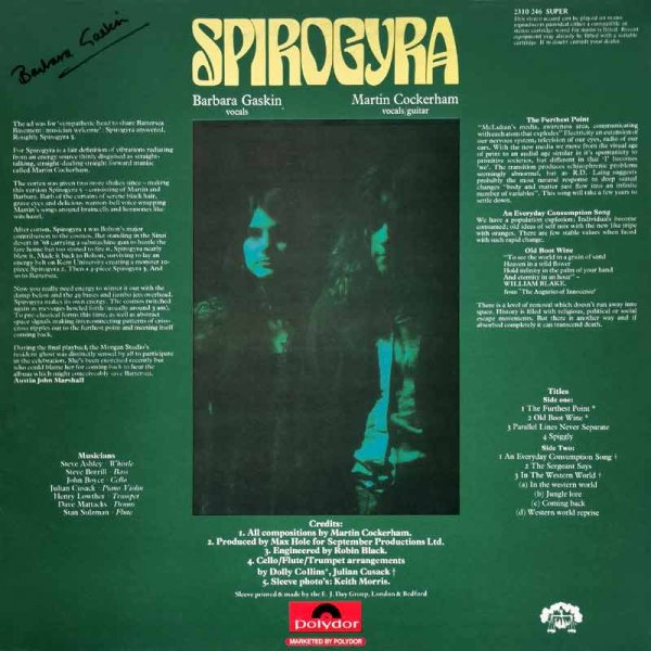 Spirogyra • Bells, Boots And Shambles